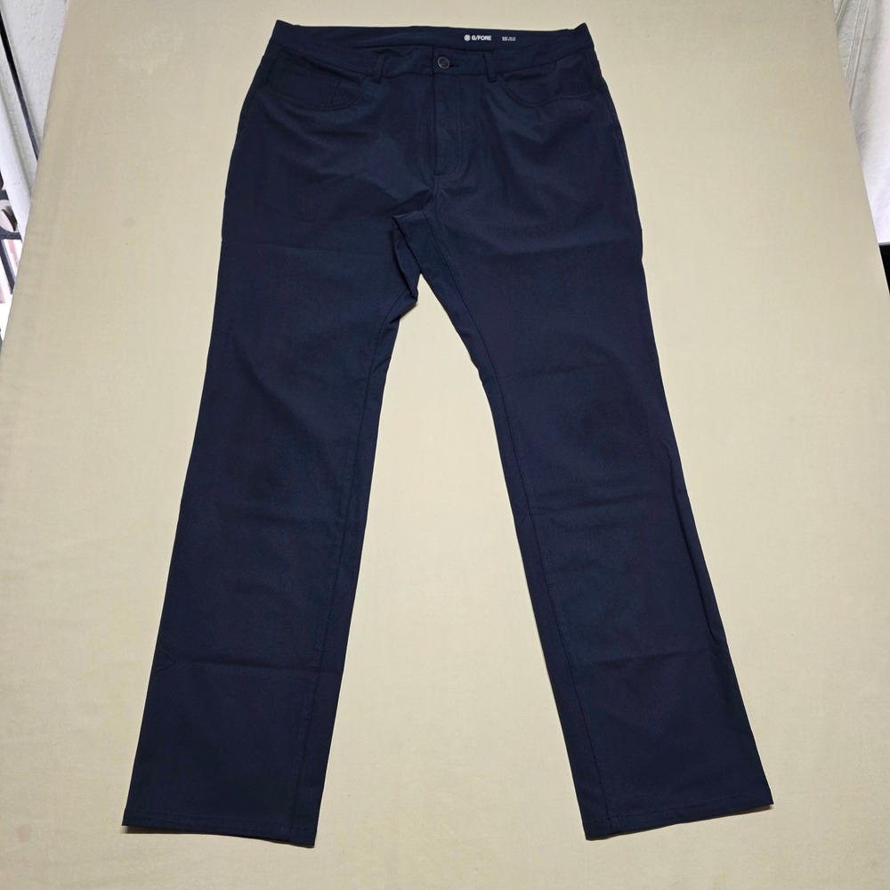 G/FORE Men Navy Blue 5-Pocket Golf Pants Size 36/32(29) Lightweight Straight Leg